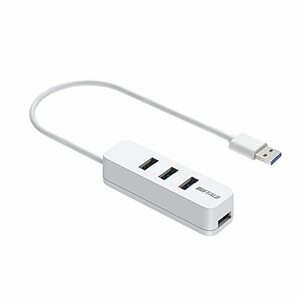 バッファロー USB-A 3.2Gen1 バスパワー 4ポートハブ ホワイト 上挿しモデル マグネット付き 【Windows/Mac 対応】 B