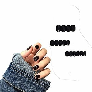 Fuyunohi Nail Chip Chip Black Claw Short 24 листа устанавливает двойная лента.