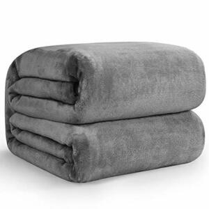 Зимнее одеяло Hansleep 140x200см серое микрофибрь мягкие и чувствуйте себя теплой фланелевой стиркой
