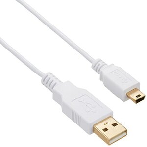 BUFFALO USB2.0ケーブル (A to miniB) スリムタイプ ホワイト 1m BSUAMNSM210WH