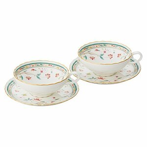 Noritake ノリタケ ティー カップ & ソーサー ( ペアセット ) 180cc 花更紗 2客 ボーンチャイナ P58043A/4409