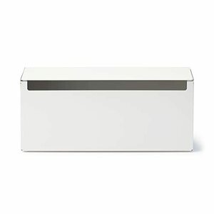無印良品 スチールタップ収納箱 フラップ式 ホワイトグレー 幅32×奥行10×高さ14cm 44596654