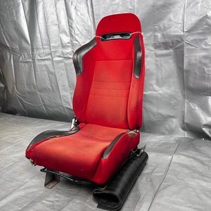 シ★社外 セミバケ セミバケットシート シート レッド 赤 運転席 JB23 ジムニー レール付き 検(RECARO BRIDE スパルコ フルバケ ドリ車