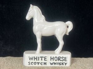 WHITE HORSE SCOTCH WHISKY 置物 インテリア ホワイトホース 陶器製 馬 陶器 白馬 スコッチウィスキー アンティーク 馬 昭和レトロ レア