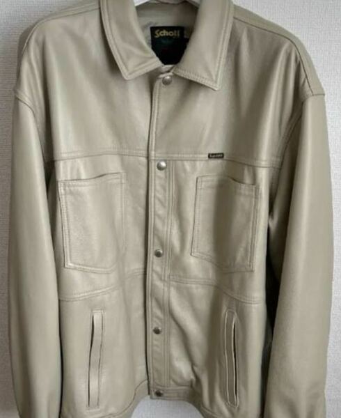 Supreme×schott leather work jacket 22ss シュプリーム ショットレザージャケット XL L ライダース ブルゾン Tan(淡い茶色)革 ベージュ