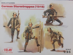 ICM　1/35　WWⅠ　German Sturmtruppen(1918)　ドイツ突撃歩兵４体セット　未組立キット