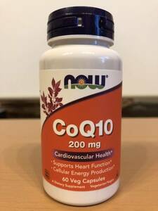 CoQ10、200mg、ベジカプセル60粒、NOW Foods