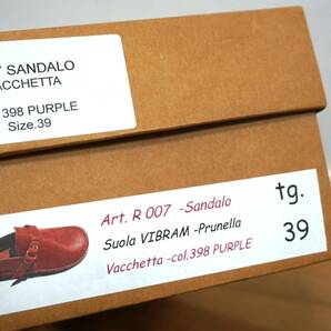 Fracap フラカップ 上質な一足 レザーシューズSandalo Purple 39(25cm位)の画像10