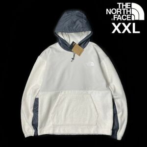 1円～!売切!【正規新品】THE NORTH FACE NOVELTY FLEECE JACKET フリース パーカー 切替 US ふわふわ 男女兼用 キャンプ(XXL)白 181024-60