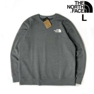 1円～!売切!【正規新品】THE NORTH FACE LOGO PULLOVER CREW トレーナー スウェット US限定 男女兼用 ロゴプリント(L)グレー 181130-22