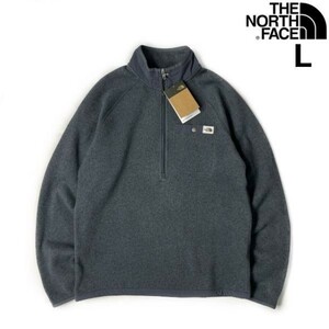 1円～!売切!【正規新品】THE NORTH FACE◆GORDON LYONS 1/4ZIP フリース プルオーバー US限定 厚手ニット 茶タグ(L)グレー 181024-35