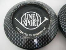 k8663 LINEA SPORT リネアスポーツ アルミホイール用センターキャップ中古4個　リネア　 crimson_画像2