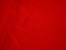 【KIRUKIRU】デッドストック！アンティーク 紅絹 反物 17m75cm 正絹 赤 着物 和裁 古布 生地 材料 リメイク 人形細工 ハンドメイド 手芸_画像8