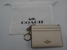 15351b COACH コーチ コインケース パスケース カードケース F88250 ホワイトレザー_画像6