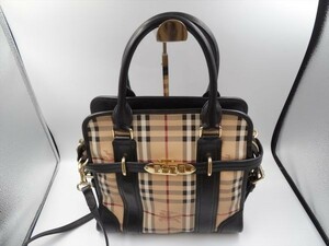 13507Cb BURBERRY バーバリー ノバチェック レザー 2WAY ハンドバッグ H28×W29×D10cm