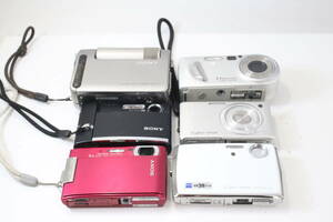 【6個】ソニー SONY DSC-T200/T50/T33/W380/F1/P8/コンパクトデジタルカメラ まとめて ジャンク セット まとめ (259)