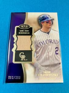 Troy Tulowitzki 2012 Topps Tier One 399枚限定 Game Used Memorabilia