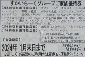 ★すかいらーくグループ25%割引券1枚〜3枚