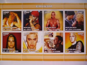 コートジボワール切手『EMINEM』8枚シート