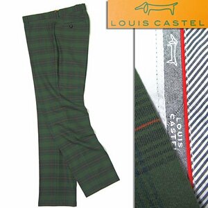 新品 ルイカステル ゴルフ 微起毛 ストレッチ チェック パンツ 82 緑 【P29872】 LOUIS CASTEL GOLF 秋冬 メンズ スラックス テーパード