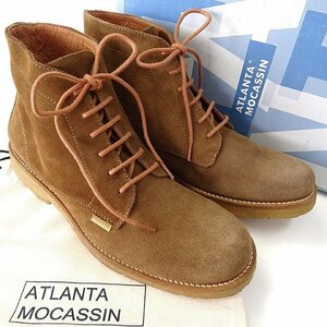 新品 2.9万 アトランタモカシン スエード レースアップ ブーツ 40(24.5cm位) 茶 【S22042】 ATLANTA MOCASSIN シューズ 秋冬 メンズ