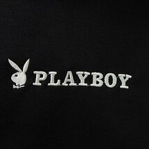 新品 プレイボーイ 2023秋冬 裏起毛 ライン スウェット パーカー LL 黒【34062_99】 PLAYBOY メンズ フード トレーナー 刺繍 プルオーバー_画像7