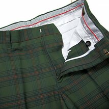 新品 ルイカステル ゴルフ 微起毛 ストレッチ チェック パンツ 80 緑 【P29219】 LOUIS CASTEL GOLF 秋冬 メンズ スラックス テーパード_画像4