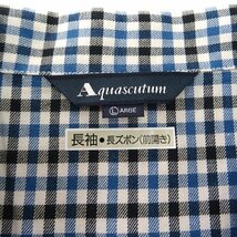 新品 アクアスキュータム 日本製 ツイル チェック セットアップ パジャマ L 紺 白 黒 【J46573】 Aquascutum LONDON メンズ オールシーズン_画像10