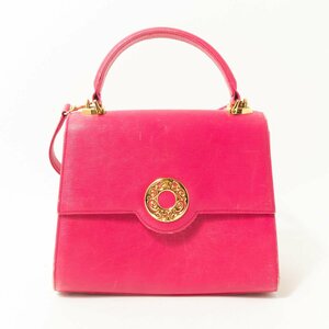 HANAE MORI ハナエモリ ハンドバッグ ストラップ付き ショルダーバッグ 鞄 フェミニン 大人かわいい クラシカル ピンク ゴールド金具