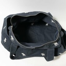 Abercrombie&Fitch アバクロンビー アンドフィッチ ボストンバッグ ネイビー 紺 キャンバス生地 シカ柄 ユニセックス 男女兼用 bag カバン_画像8