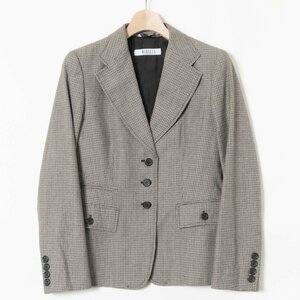 MARELLA テーラードジャケット マレーラ グレー系 チェック柄 綺麗め 上品 シンプル ベーシック クラシカル ウール混 秋冬 42 イタリア製