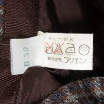 Leilian スカート レリアン ボトムス フレア ひざ丈 チェック柄 暖色系 綺麗め 上品 毛72％ 絹28% 裏地あり 着まわし ミセス 婦人 秋冬_画像6