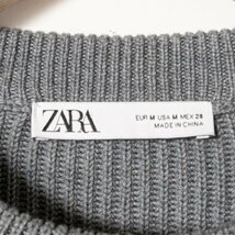 ZARA ザラ ニット セーター プルオーバー メンズ Mサイズ ポリエステル アクリル 毛混 秋冬 カジュアル シンプル ユニセックス グレー 定番_画像2