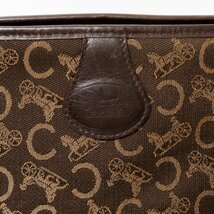 【1円スタート】CELINE セリーヌ イタリア製 Cマカダム 馬車 ポーチ セカンドバッグ オールドセリーヌ ブラウン ジャガード レザー_画像6