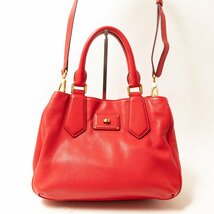 MARC BY MARC JACOBS マークバイ マークジェイコブス 2WAY ショルダーバッグ トートバッグ レッド 赤 ゴールド レザー レディース bag 鞄_画像1