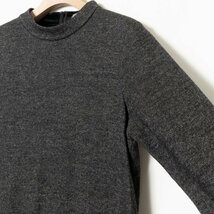 theory luxe 八分袖ワンピース セオリーリュクス 杢ブラック 綺麗め シンプル バックファスナー ひざ丈 毛60% 綿40％ 裏地なし 40 日本製_画像4