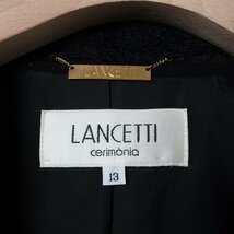 LANCETTI ランチェッティ 日本製 レース テーラードジャケット 上着 肩パッド入り 13 ポリエステル100% ブラック 黒 綺麗め フォーマル_画像2