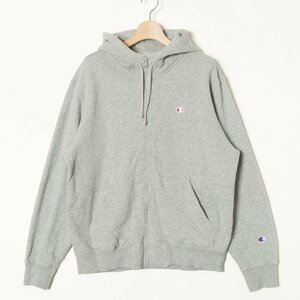 Champion チャンピオン 裏起毛スウェットフルジップパーカー フーディー 綿100％ 定番 ベーシック シンプル カジュアル 秋冬 グレー 灰色 M