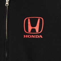 HONDA ホンダ サイズS パーカー ジップアップ 黒/ブラック UnitedAthle ユナイテッドアスレ コットン100％ メンズ 古着 カジュアル 通年 車_画像4