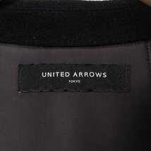 UNITED ARROWS ユナイテッドアローズ ロングコート アウター 上着 羽織 無地 38 ウール ブラック 黒 綺麗め カジュアル シンプル 秋冬_画像2