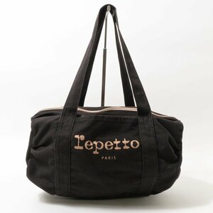 repetto レペット トートバッグ ブラック 黒 ピンクゴールド コットン100% レディース 手さげ シンプル カジュアル bag カバン 鞄