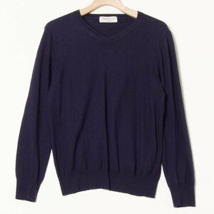 TOMORROWLAND tricot トゥモローランド サイズXL ニット セーター ウール100％ 長袖 Vネック プルオーバー 紫/パープル 古着 秋冬 トップス