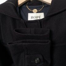 ROPE' ロペ ダッフルコート ミドル丈 Aライン アウター 裏付き ウール73％ イタリア生地 ベーシック かわいい レトロ 紺 ネイビー 無地 38_画像5