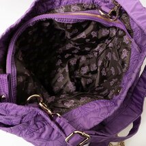 【1円スタート】ANNA SUI アナスイ 2WAY ショルダーバッグ ハンドバッグ 肩掛け鞄 斜め掛け 手持ち ナイロン パープル系 蝶刺繍 ガーリー_画像7