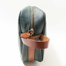 Polo RALPH LAUREN セカンドバッグ グリーン 緑 ネイビー 紺 チェック レザー メンズ 紳士 Bag カバン 鞄 ブランド ポロ ラルフローレン_画像9