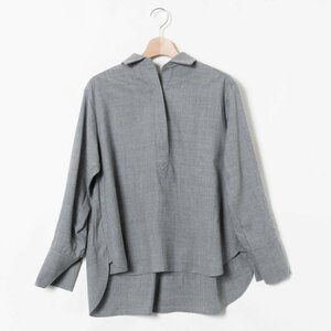 UNTITLED アンタイトル デザインシャツ 4 LL ライトグレー 灰色 レディース 婦人 キレイめ エレガント 毛100％ BA153-83001JJ ワールド