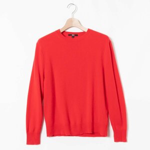 UNIQLO ユニクロ カシミヤ クルーネックセーター L レッド 赤 レディース セーター トップス ニット シンプル キレイめ 251-418676 秋冬