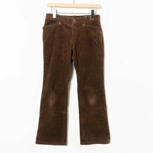 RALPH LAUREN Ralph Lauren corduroy pants bottoms W61 7 size cotton cotton patch cow leather Brown tea color American Casual autumn winter 