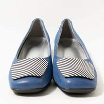 fitfit フィットフィット パンプス ブルー 青 ブラック ホワイト 23.5cm メタリック レディース レトロ スクエアトゥ シンプル きれいめ 靴_画像3