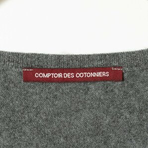 COMPTOIR DES COTONNIERS コントワーデコトニエ カシミア ニットワンピース Vネックワンピース グレー S/SX 薄手 無地 シンプル キレイめの画像2